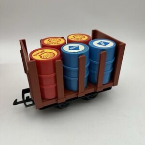 Vintage LGB 4045 Flat Car with 3 Shell &‎ 2 Aral Oil Barrels W/original Box